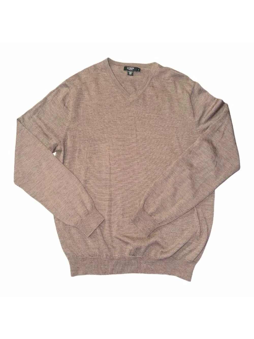 J. Crew Sweater 100% Merino Wool Camel V-Neck Sweater Men’s XL Preppy Capsule